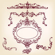 Vintage frames and design elements vector illustration