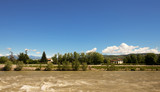 Brown River and Blue Sky