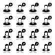 Icons set with reflection: Users