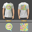 Full white T-shirt wuith colorful pattern