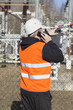 Electrical engineer talking on the cell phone