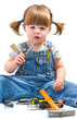 Photo: bambina con attrezzi da lavoro bambina con attrezzi da lavoro