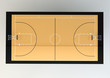 3d Realistic Illustration of Basketball Court - Top View