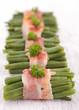 green bean wrapped in bacon