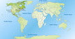 Illustration: Landkarte von Nordamerika und der Welt Landkarte von Nordamerika und der Welt