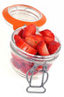 Photo: Bocal de fraises coupées Bocal de fraises coupées