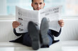 Man with newspaper
