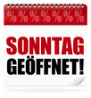 Illustration: Sonntag geöffnet! Button, Icon Sonntag geöffnet! Button, Icon