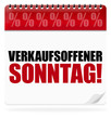 Illustration: Verkaufsoffener Sonntag! Button, Icon Verkaufsoffener Sonntag! Button, Icon