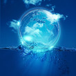 Whole world into the water bubble, environmental backgrounds