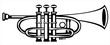 vector illustration tuba cornet on white background