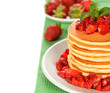 Pancakes with strawberries