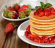 Pancakes with strawberries