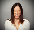 mad woman baring her teeth