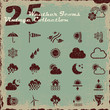 Weather icon set, vintage collection series
