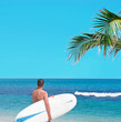 surfer and palm