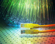Foto: network cable with high tech technology color background network cable with high tech technology color background