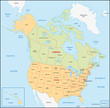Vektor: USA Canada physical map USA Canada physical map