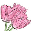 Vektor: Floral background with flowers of peony Floral background with flowers of peony