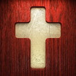 red wood sign golden background