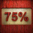 red wood sign golden background