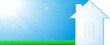 background with blue sky and house