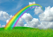 Rainbow in the blue sky
