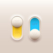 On and off switch buttons. Vector set