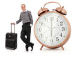 Handsome businessman with his luggage