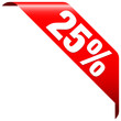 Vector: Banner "25%" Red Banner "25%" Red
