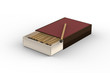Red matchbox with clipping path