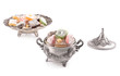 Turkish delight in a traditional metal container