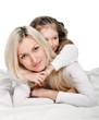 young mother little daughter