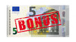 5 Euro Geldschein mit Stempel "Bonus"