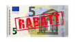 5 Euro Geldschein mit Stempel "Rabatt"
