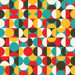 Retro seamless pattern with circles. Colorful vector background.