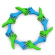 Illustration: Circle of friendship hands 3D in white background Circle of friendship hands 3D in white background