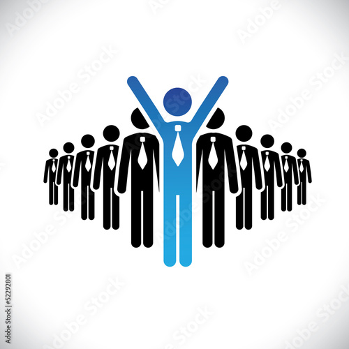 Vector: Concept of winner executive, champion businessman- vector graphi Concept of winner executive, champion businessman- vector graphi