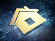 Finance concept: Golden Home on digital background
