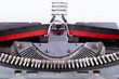 National written on an old typewriter .