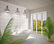 Illustration: Modern interior of bathroom Modern interior of bathroom