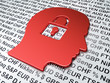 Finance concept:  Head Whis Padlock on Money background