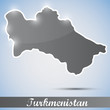 Vector: shiny icon in form of Turkmenistan shiny icon in form of Turkmenistan