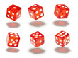 Würfel, 6er Set, schweben, rot