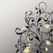 Sfondo con fiori astratti gialli, illustrazione vettoriale.