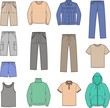 Vector illustration of men's casual clothes