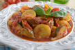 Artichoke and summer squash stew