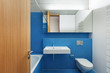 Photo: house modern design, interior, blue bathroom house modern design, interior, blue bathroom