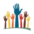 Vector: Happy loving hands with copy space. Happy loving hands with copy space.