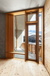 interior, modern house with wooden wall,  window